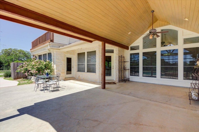 200 Matzig Cv, Buda, TX 78610 - view of patio / terrace with a ceiling fan and outdoor dining space