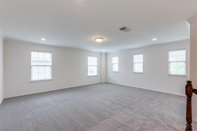 339 Alamosa Dr, Georgetown, TX 78626 - carpeted empty room with crown molding and recessed lighting