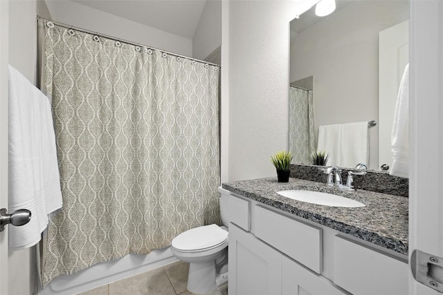 124 Adina Dr, Dripping Springs, TX 78620 - full bath featuring vanity, tile patterned flooring, toilet, and shower / tub combo