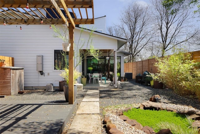 4420 Mount Vernon Dr Unit A, Austin, TX 78745 - view of patio / terrace featuring a pergola, a deck, and central AC unit