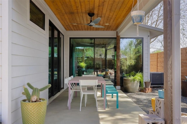 4420 Mount Vernon Dr Unit A, Austin, TX 78745 - view of patio / terrace with outdoor dining space, french doors, a ceiling fan, and cooling unit