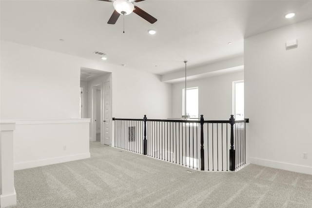 2035 Cora Ivy Loop, Round Rock, TX 78665 - carpeted empty room featuring a ceiling fan, recessed lighting, and baseboards