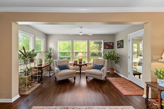 308 Hobby St, Georgetown, TX 78633 - living area featuring wood finished floors, baseboards, and healthy amount of natural light