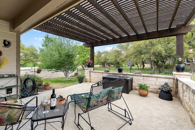 308 Hobby St, Georgetown, TX 78633 - fenced backyard featuring a patio and a pergola
