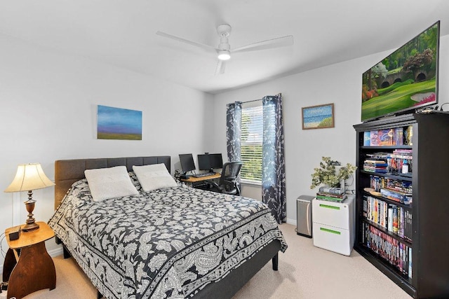 308 Hobby St, Georgetown, TX 78633 - carpeted bedroom with baseboards and a ceiling fan
