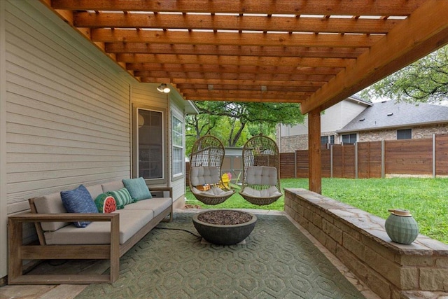 6301 Harrogate Dr, Austin, TX 78759 - view of patio / terrace with an outdoor hangout area and a pergola