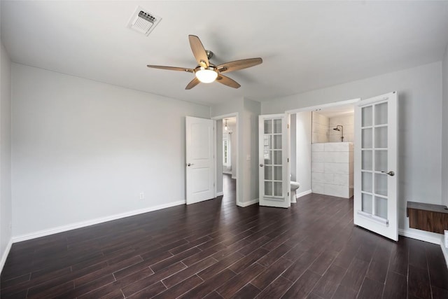 11708 Hornsby Dr, Austin, TX 78753 - unfurnished room with french doors, ceiling fan, baseboards, and wood finished floors
