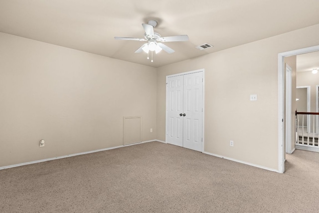 5405 English Oak Dr, Killeen, TX 76542 - unfurnished bedroom featuring visible vents, baseboards, a closet, and carpet floors