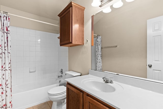 5405 English Oak Dr, Killeen, TX 76542 - full bath with shower / bath combo, tile patterned flooring, vanity, and toilet