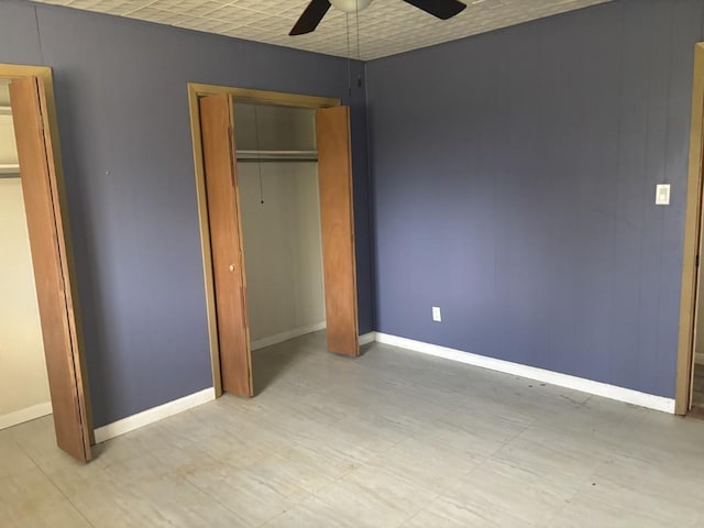 1008 W Pietzsch St, Bartlett, TX 76511 - unfurnished bedroom featuring a closet, baseboards, a ceiling fan, and light floors