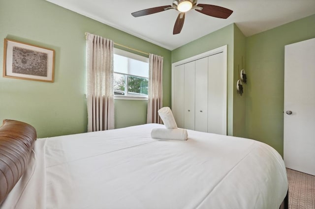2301 Trafalgar Dr, Austin, TX 78723 - bedroom featuring a closet and ceiling fan
