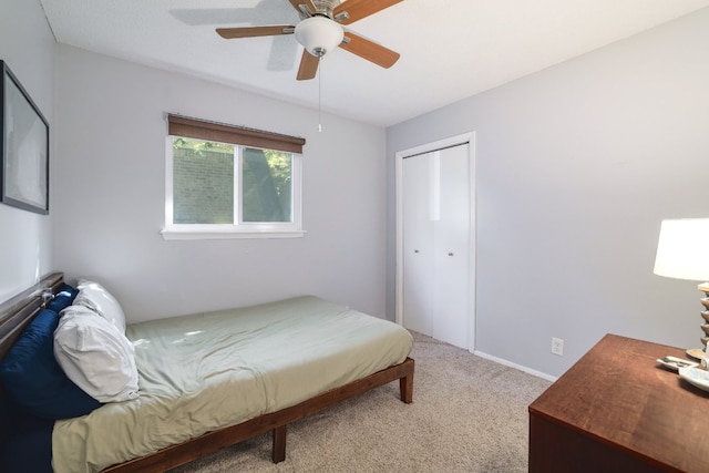 9605 Marston Ln, Austin, TX 78753 - carpeted bedroom featuring a ceiling fan and a closet