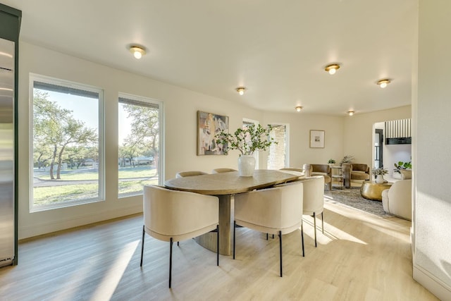 9909 Oliver Dr, Austin, TX 78736 - dining room featuring light wood finished floors and baseboards