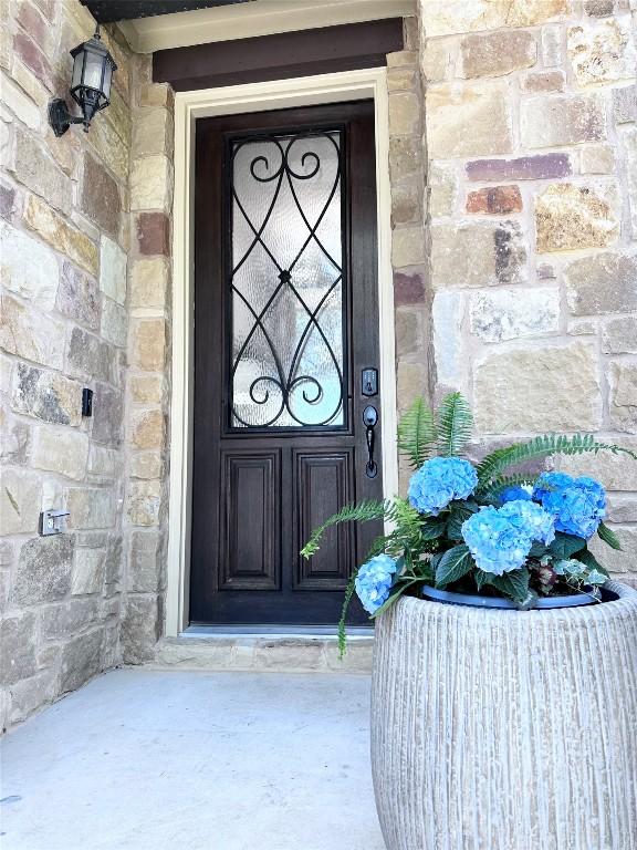 121 E Adelanta Pl, Round Rock, TX 78681 - entrance to property with stone siding