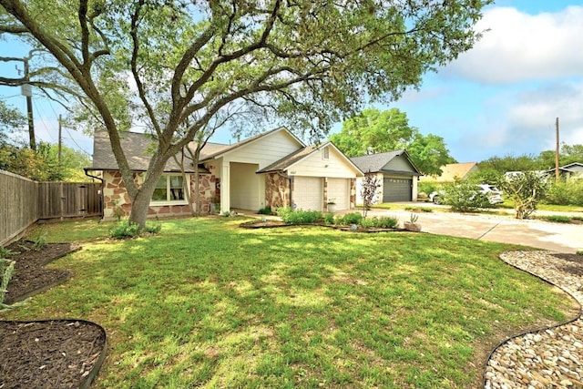 6567 Fair Valley Trl, Austin, TX 78749 - view of front of property with concrete driveway and an attached garage