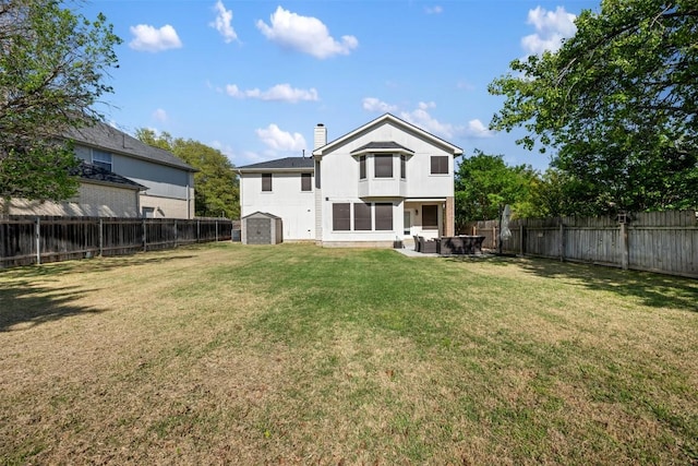 2126 Simbrah Dr, Cedar Park, TX 78613 - rear view of house with an outdoor living space, a chimney, and a patio area