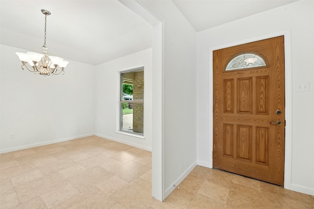 1304 Knollwood Cv, Round Rock, TX 78681 - entryway with a chandelier and baseboards