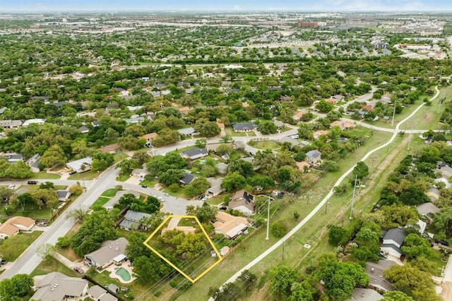 1304 Knollwood Cv, Round Rock, TX 78681 - aerial view of property and surrounding area with property boundaries highlighted and nearby suburban area