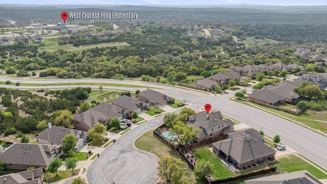 5621 Cypress Ranch Blvd, Spicewood, TX 78669 - aerial view of property's location featuring nearby suburban area