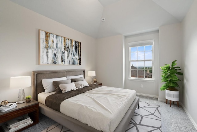 5621 Cypress Ranch Blvd, Spicewood, TX 78669 - bedroom featuring vaulted ceiling and light carpet