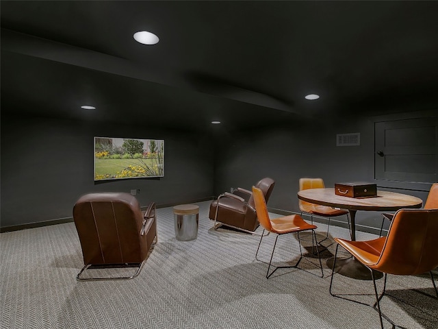 1004 Maufrais St, Austin, TX 78703 - carpeted home theater room featuring recessed lighting and baseboards