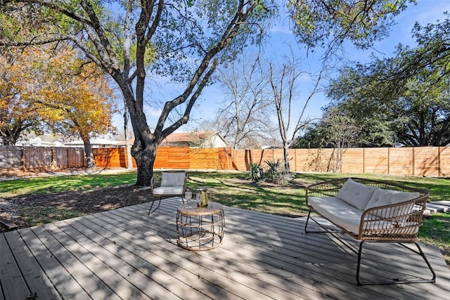 6303 Bexton Cir, Austin, TX 78745 - wooden terrace with an outdoor hangout area