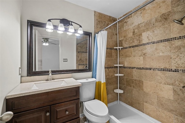 906 E Village Ln, Austin, TX 78758 - bathroom with vanity, tiled shower, and ceiling fan