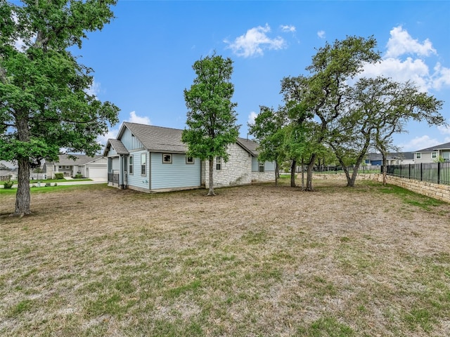 view of yard with fence
