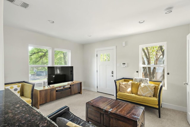 512 Bouldin Ave, Austin, TX 78704 - living room featuring light carpet and recessed lighting