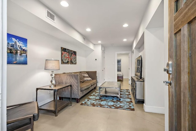 512 Bouldin Ave, Austin, TX 78704 - living room with recessed lighting and concrete floors