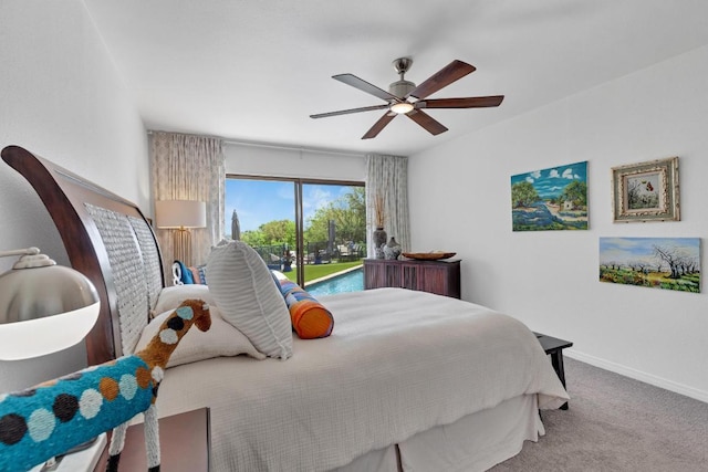 402 Eagle, Lakeway, TX 78734 - carpeted bedroom with baseboards and ceiling fan