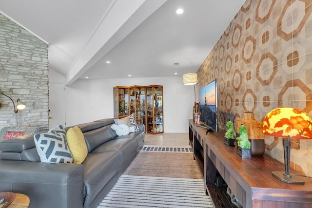 402 Eagle, Lakeway, TX 78734 - living area with tile patterned floors and recessed lighting