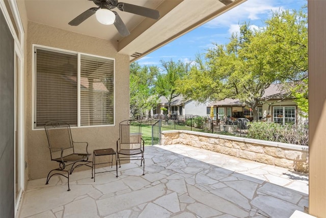 311 Dove Hollow Trl, Georgetown, TX 78633 - view of patio / terrace with ceiling fan
