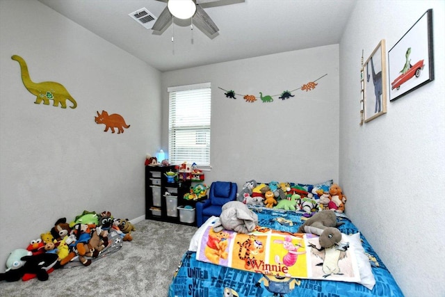 5741 Porano Cir, Round Rock, TX 78665 - bedroom with carpet and a ceiling fan