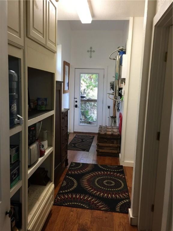 156 Lazy Leaf Ln, Wimberley, TX 78676 - entrance foyer with dark wood-style flooring
