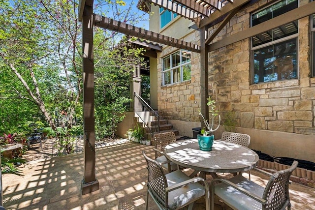 15213 Falconhead Grove Loop, Austin, TX 78738 - view of patio / terrace with outdoor dining area and a pergola