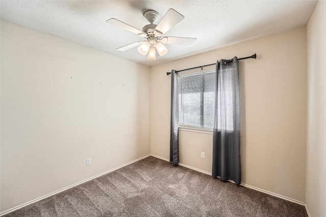 2813 Single Trace Ct, Austin, TX 78728 - carpeted spare room with a textured ceiling, baseboards, and ceiling fan