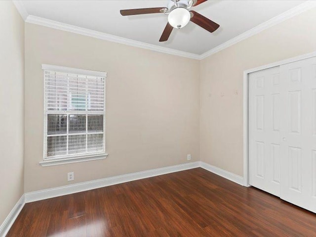 906 Woodhollow Ln, Cedar Park, TX 78613 - unfurnished bedroom featuring crown molding, baseboards, and wood finished floors