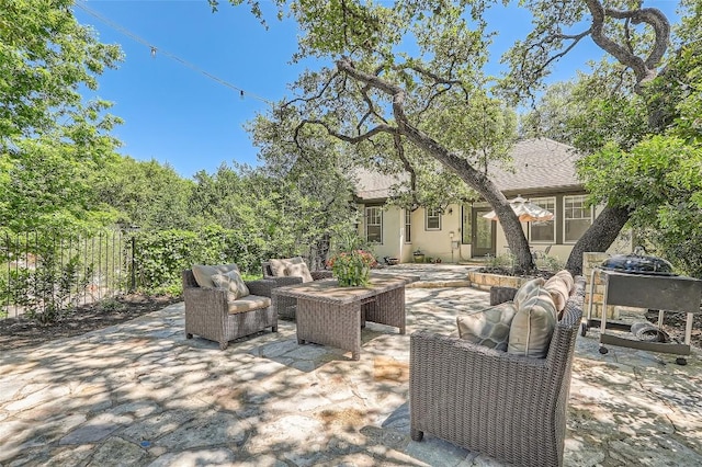 809 Edgecliff Ter, Austin, TX 78704 - view of patio featuring outdoor lounge area