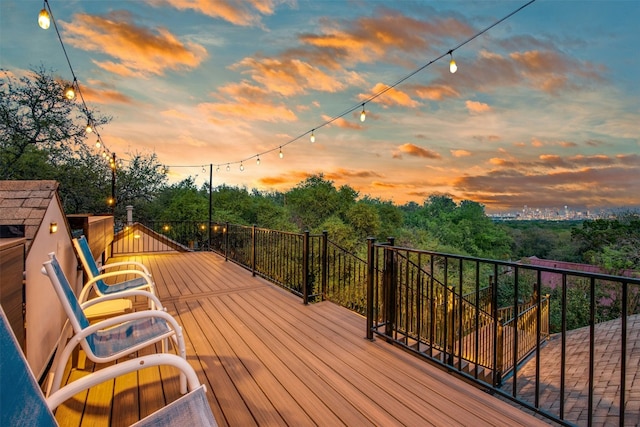 201 Mcconnell Dr, West Lake Hills, TX 78746 - view of deck at dusk