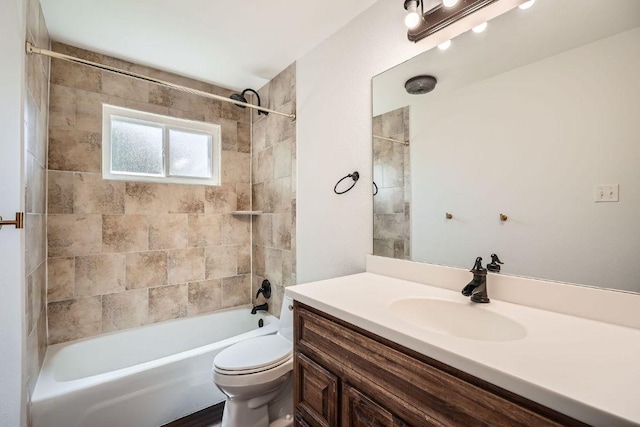 2700 Coatbridge Dr, Austin, TX 78745 - full bath featuring washtub / shower combination, toilet, and vanity