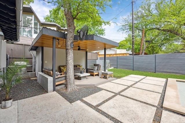 2304 Mccullough St, Austin, TX 78703 - fenced backyard with a patio and outdoor lounge area