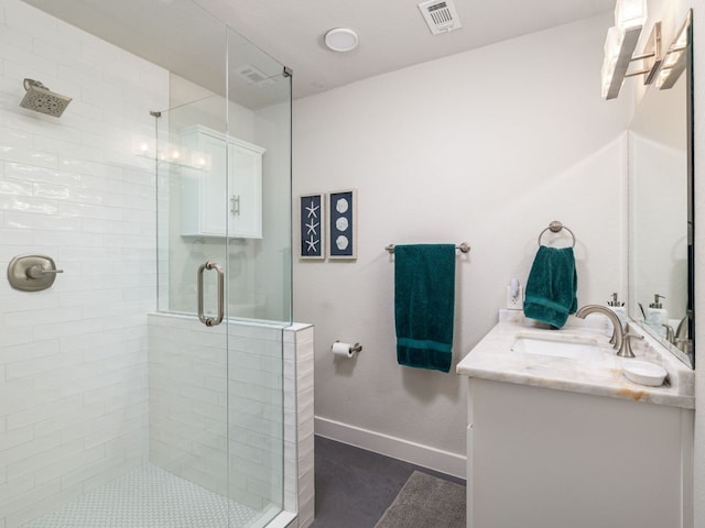 6022 Tonkowa Trl, Georgetown, TX 78628 - bathroom with vanity and a stall shower