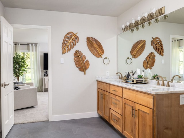 6022 Tonkowa Trl, Georgetown, TX 78628 - full bathroom with double vanity and healthy amount of natural light