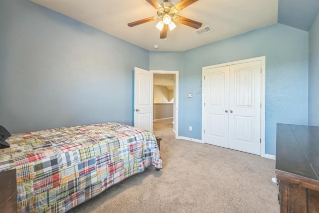 3505 Grail Hollows Rd, Pflugerville, TX 78660 - carpeted bedroom with baseboards, a closet, and ceiling fan