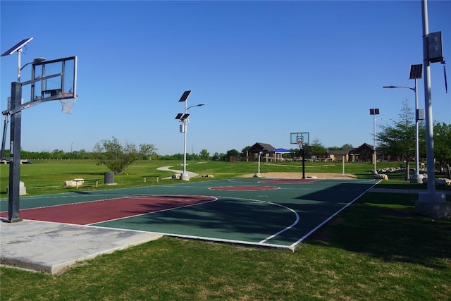 3505 Grail Hollows Rd, Pflugerville, TX 78660 - view of basketball court featuring a lawn and community basketball court