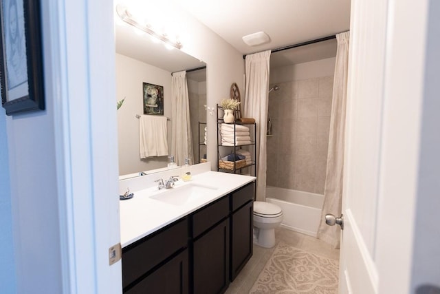 702 Silo St, San Marcos, TX 78666 - bathroom with tile patterned flooring, vanity, and shower / tub combo