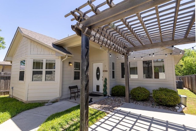 702 Silo St, San Marcos, TX 78666 - view of front facade featuring a pergola and a patio area