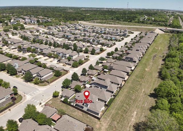 702 Silo St, San Marcos, TX 78666 - aerial view of property and surrounding area with nearby suburban area