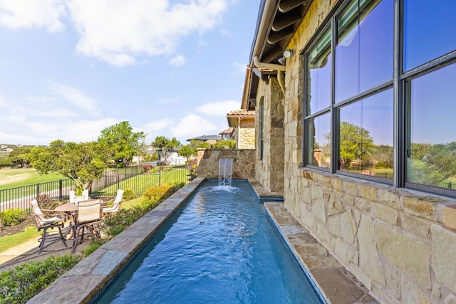 219 Jack Nicklaus Dr, Austin, TX 78738 - view of swimming pool featuring a fenced backyard and a patio area